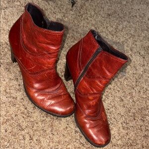 PAUL GREEN Brown Leather Ankle Boots for Women